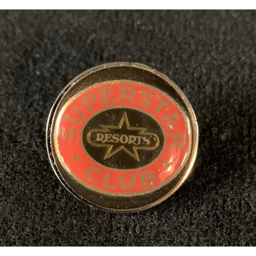 Vintage Superstar Club Resorts Union 65 Made Enamel Lapel Pin Round Multicolor